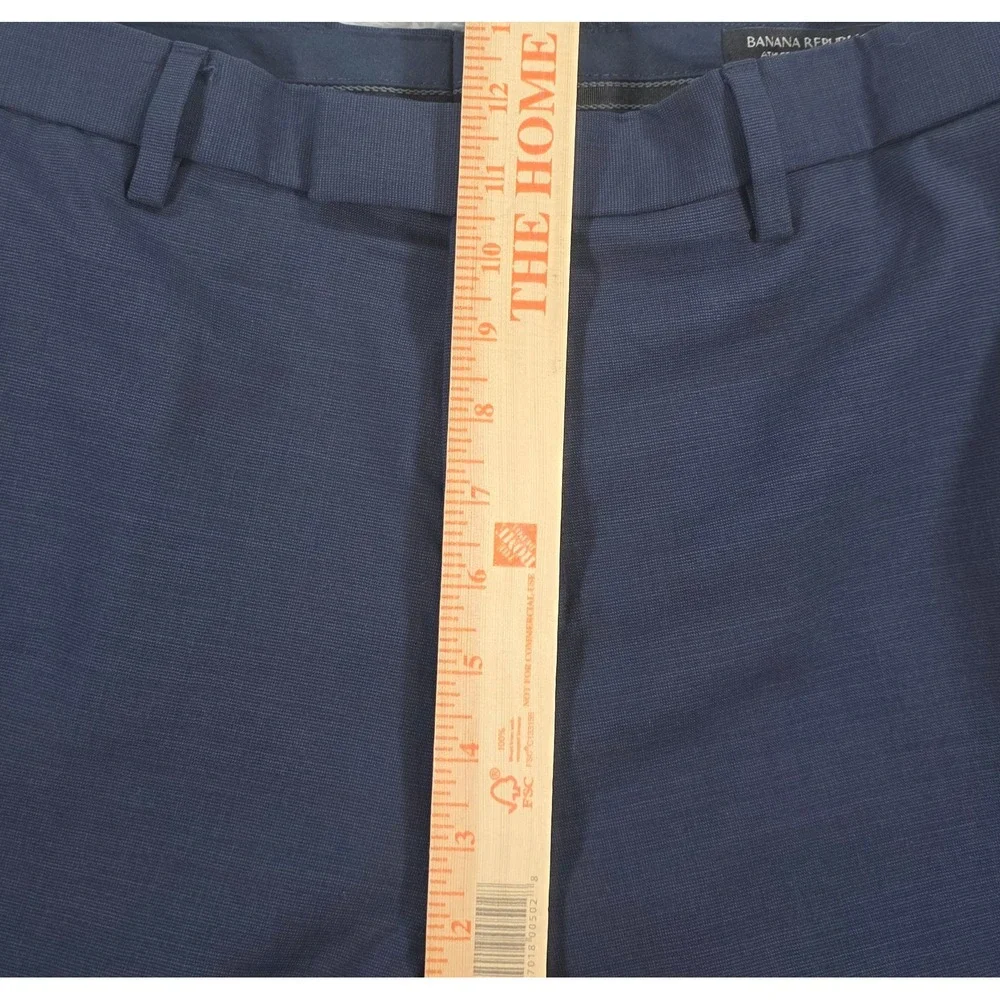 Banana Republic Athletic Tapered Wool Blend Dress Pants Navy 34x30 (26.5) Mens